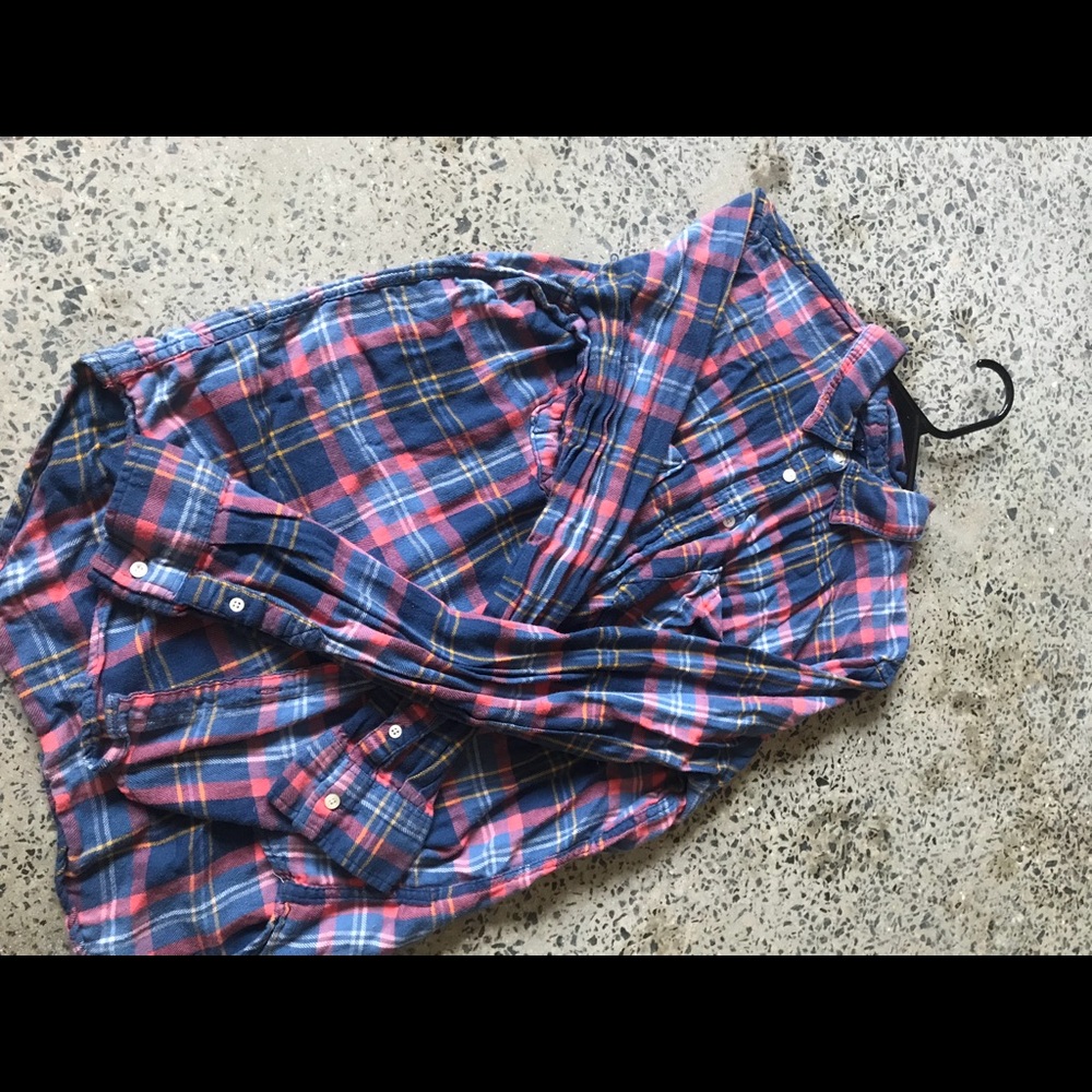Blue and pink flannel